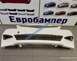 Бампер передний Hyundai Solaris 2015-17г цвет белый PGU - Евробампер - интернет магазин по продаже бамперов 