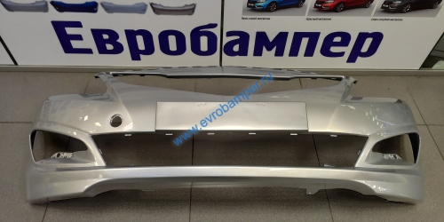 Бампер передний Hyundai Solaris 2015-17г цвет серебристый RHM - Евробампер - интернет магазин по продаже бамперов 