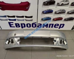 Бампер передний Volkswagen Polo SDN 2010-15г цвет серебристый A7W - Евробампер - интернет магазин по продаже бамперов 