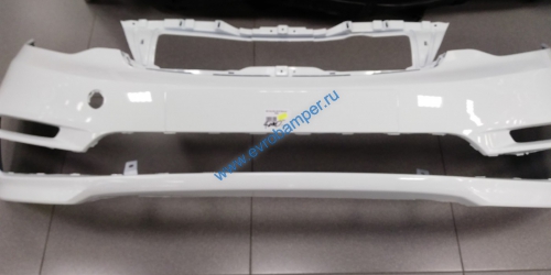 Бампер передний Kia Rio 2015-17г цвет белый PGU - Евробампер - интернет магазин по продаже бамперов 